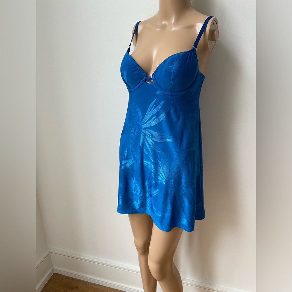 Blue baby doll slip dress